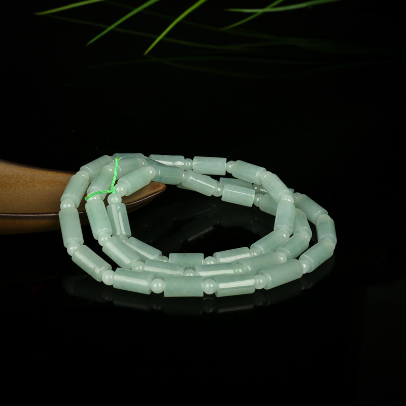 灰绿翡翠多圈手串-红掌柜