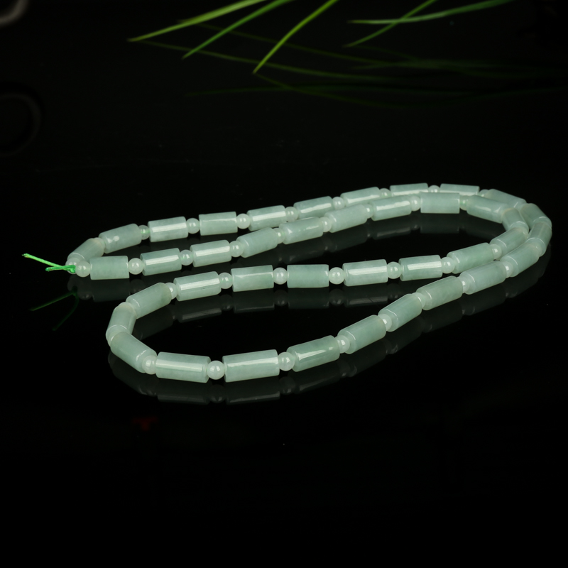 天然灰绿翡翠多圈手串-红掌柜