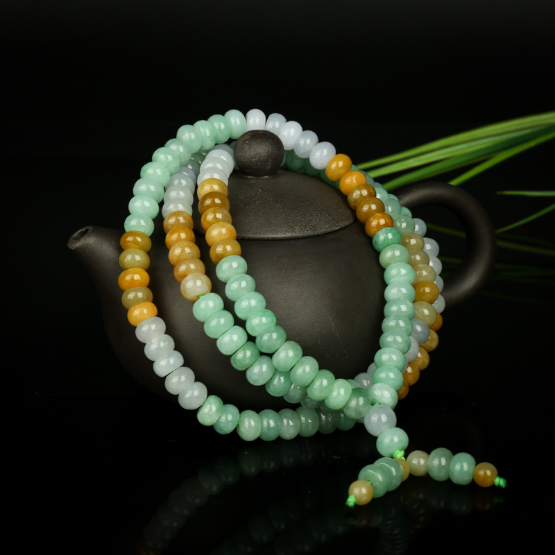 糯种翡翠多圈手串-红掌柜