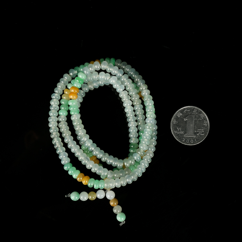 糯冰种翡翠算盘珠项链-红掌柜