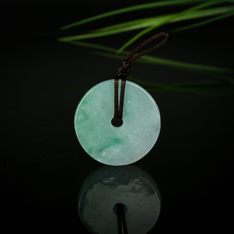 糯种飘翠翡翠平安扣吊坠-红掌柜