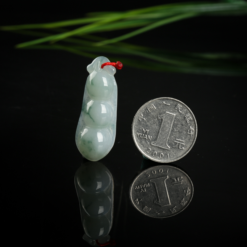 翡翠连中三元吊坠-红掌柜