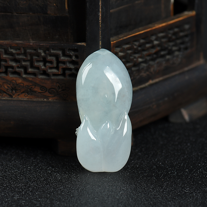 缅甸天然翡翠悟道吊坠-红掌柜