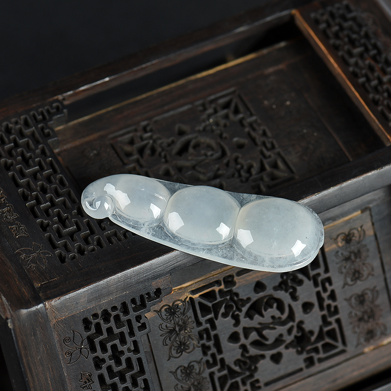 缅甸天然糯冰种翡翠吊坠-红掌柜