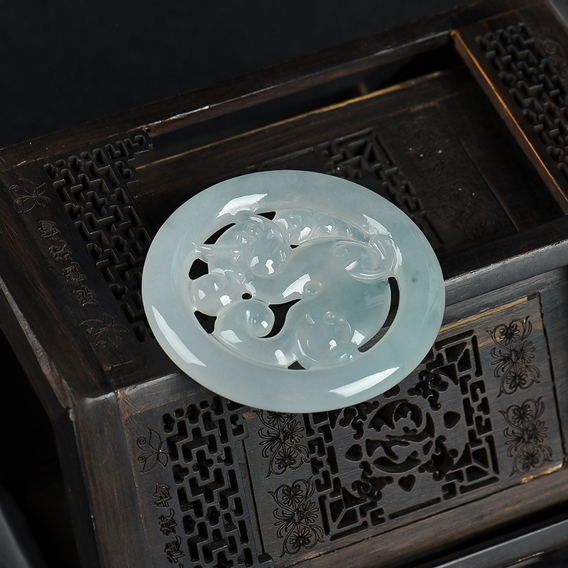 缅甸翡翠麒麟吊坠-红掌柜