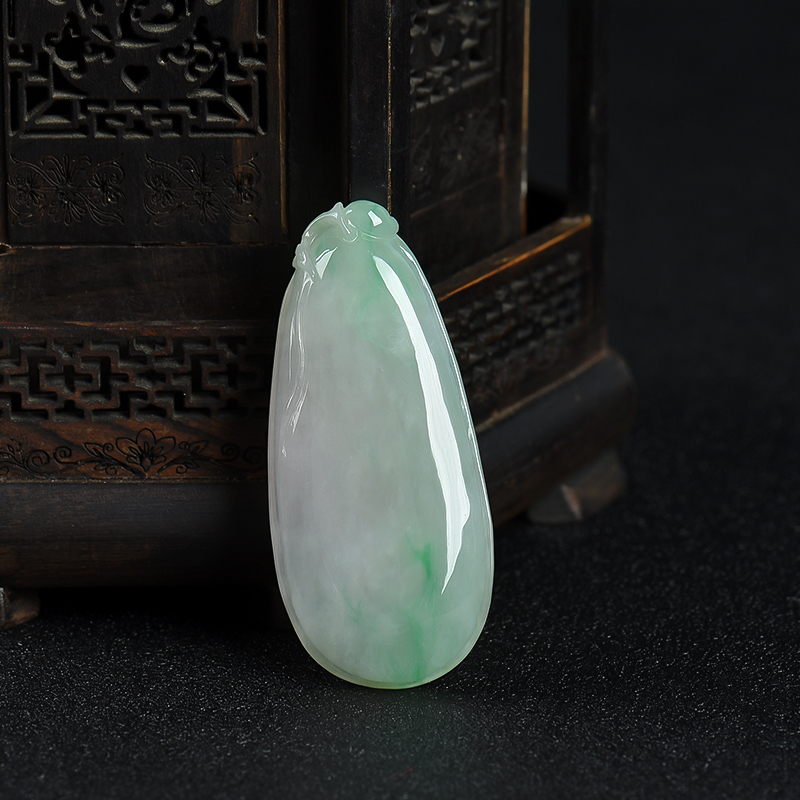 糯种飘翠翡翠福瓜吊坠-红掌柜
