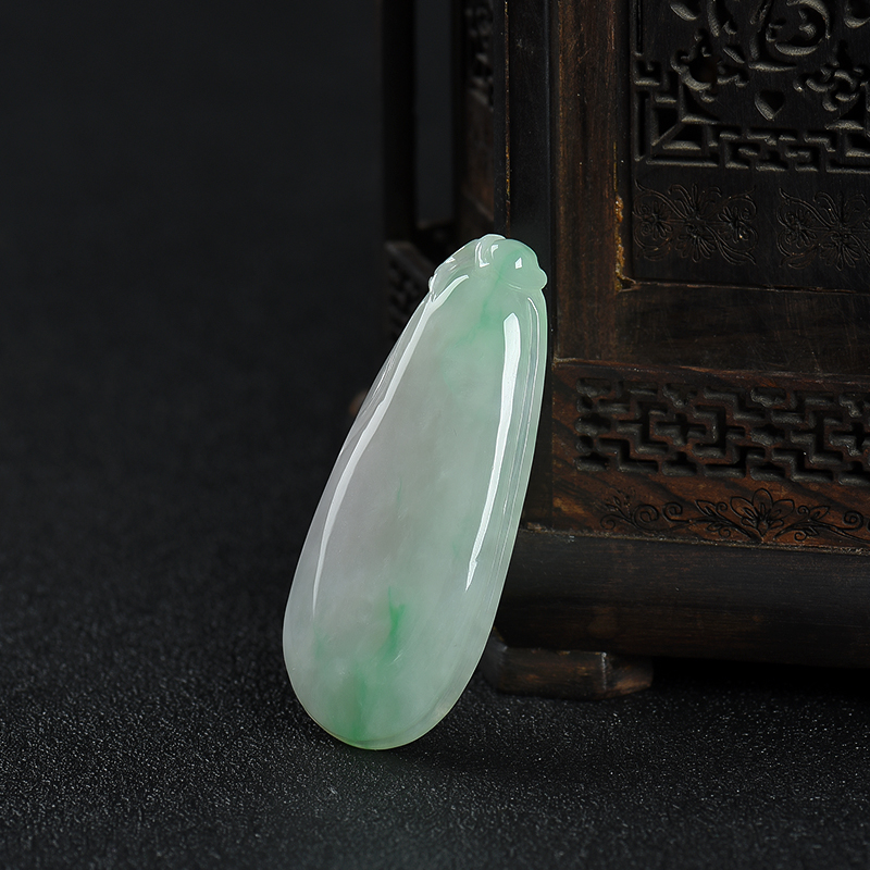 糯种翡翠福瓜吊坠-红掌柜