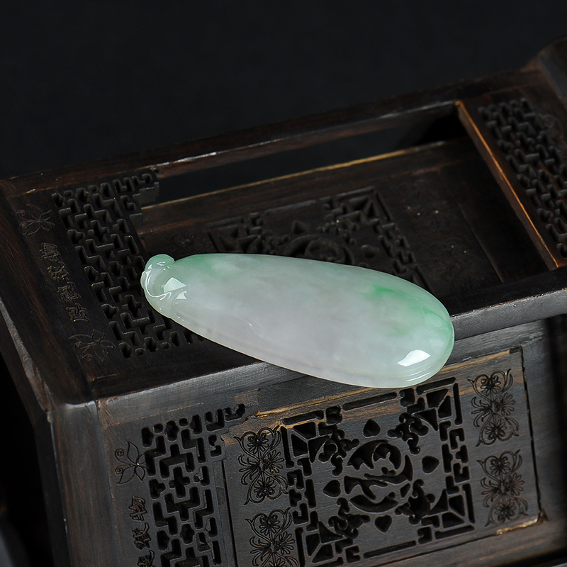 天然翡翠福瓜吊坠-红掌柜