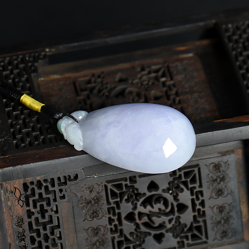 缅甸天然糯种翡翠福瓜吊坠-红掌柜