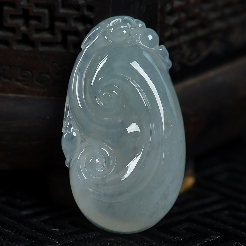缅甸翡翠如意吊坠-红掌柜