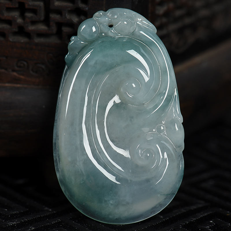 缅甸翡翠如意吊坠-红掌柜