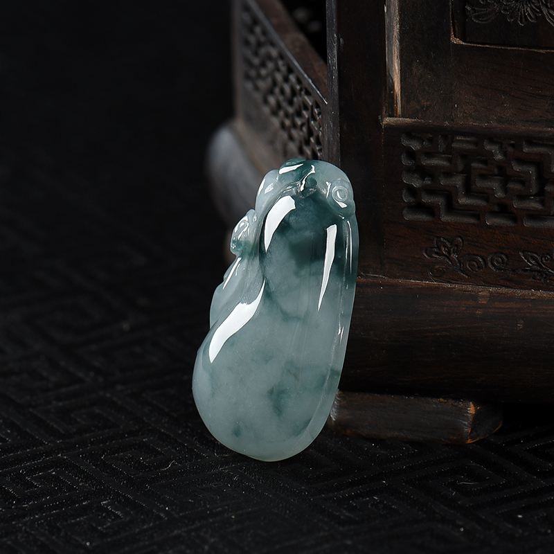 糯种翡翠福在眼前吊坠-红掌柜