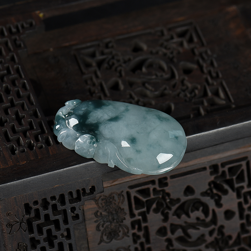 天然翡翠福在眼前吊坠-红掌柜