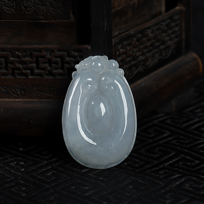 糯种翡翠福贝吊坠-红掌柜