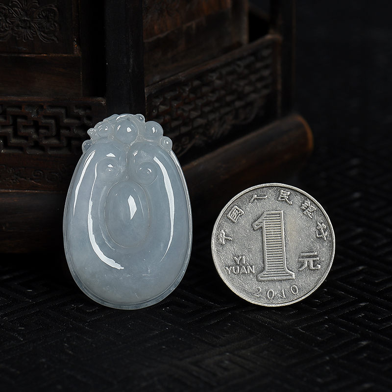 缅甸天然翡翠福贝吊坠-红掌柜