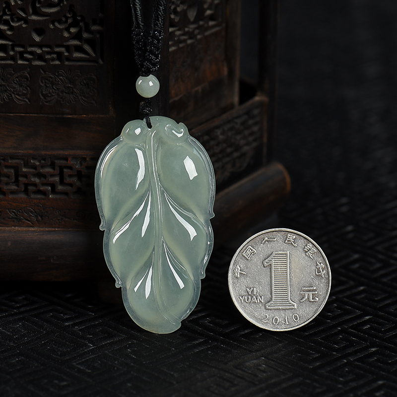 缅甸天然翡翠金枝玉叶吊坠-红掌柜