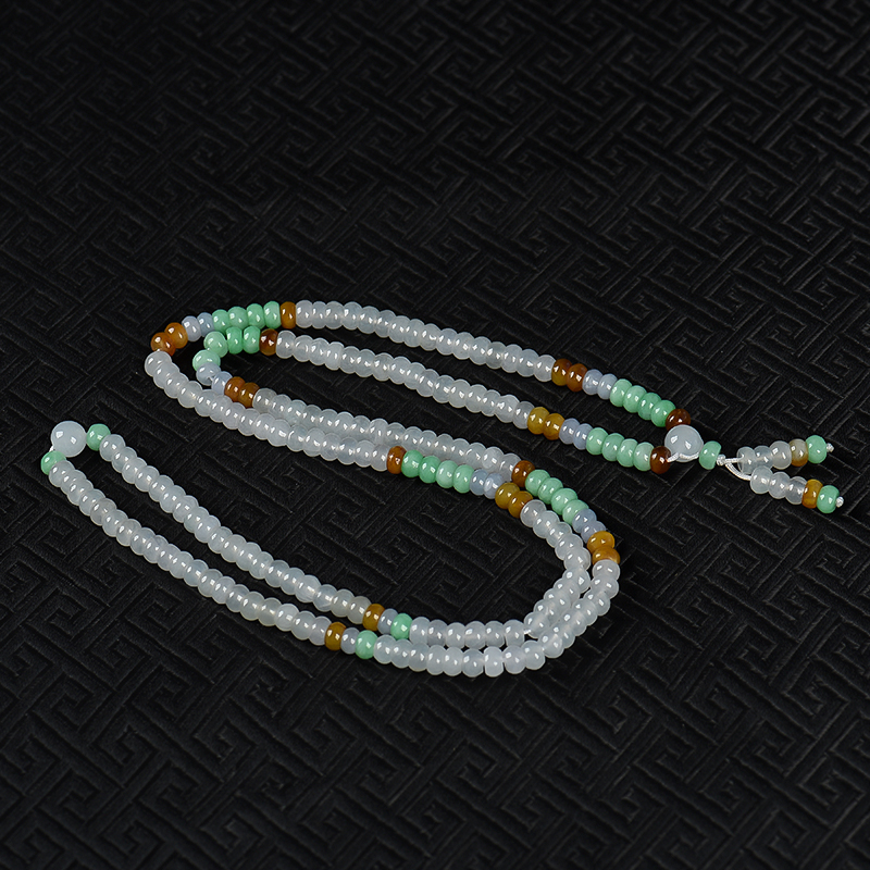 缅甸翡翠算盘珠手串-红掌柜