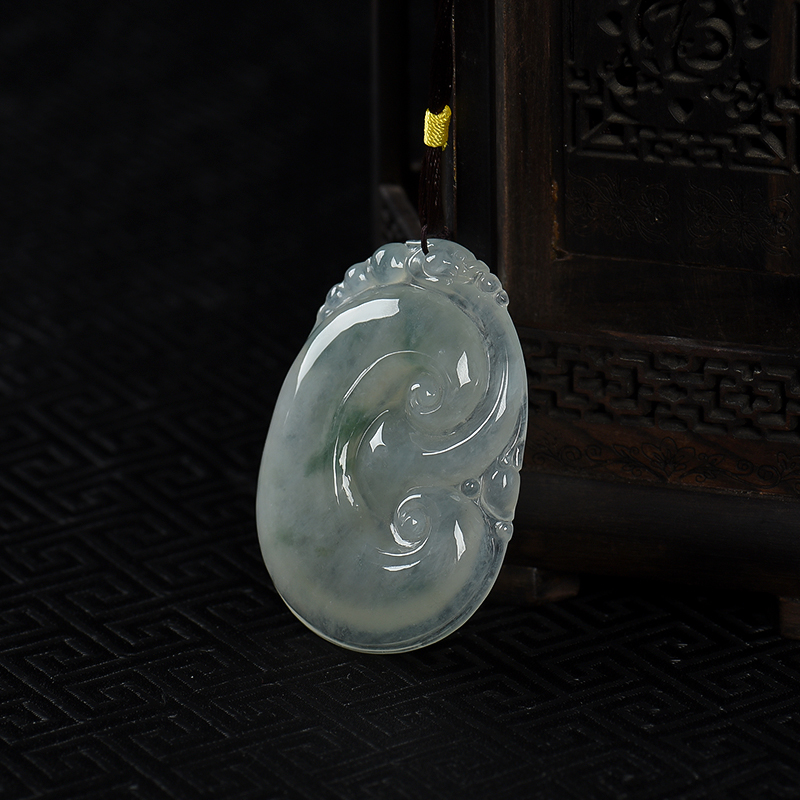 糯种翡翠如意吊坠-红掌柜