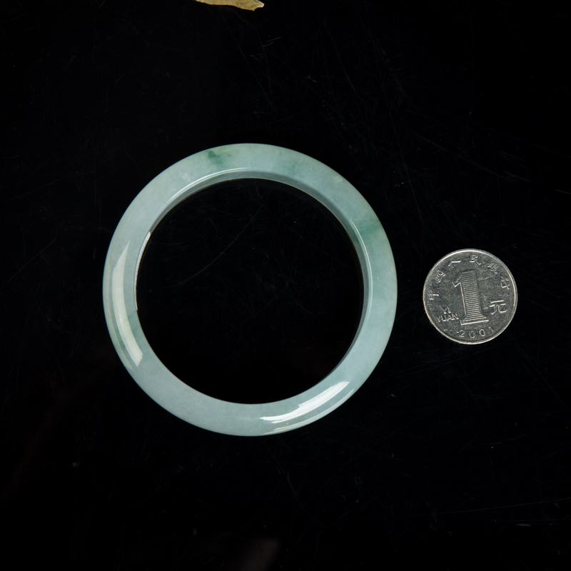 糯冰种飘花翡翠平安镯-红掌柜