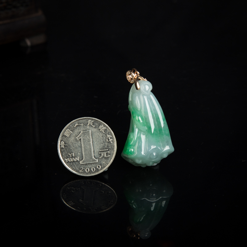 缅甸翡翠多子多福吊坠-红掌柜