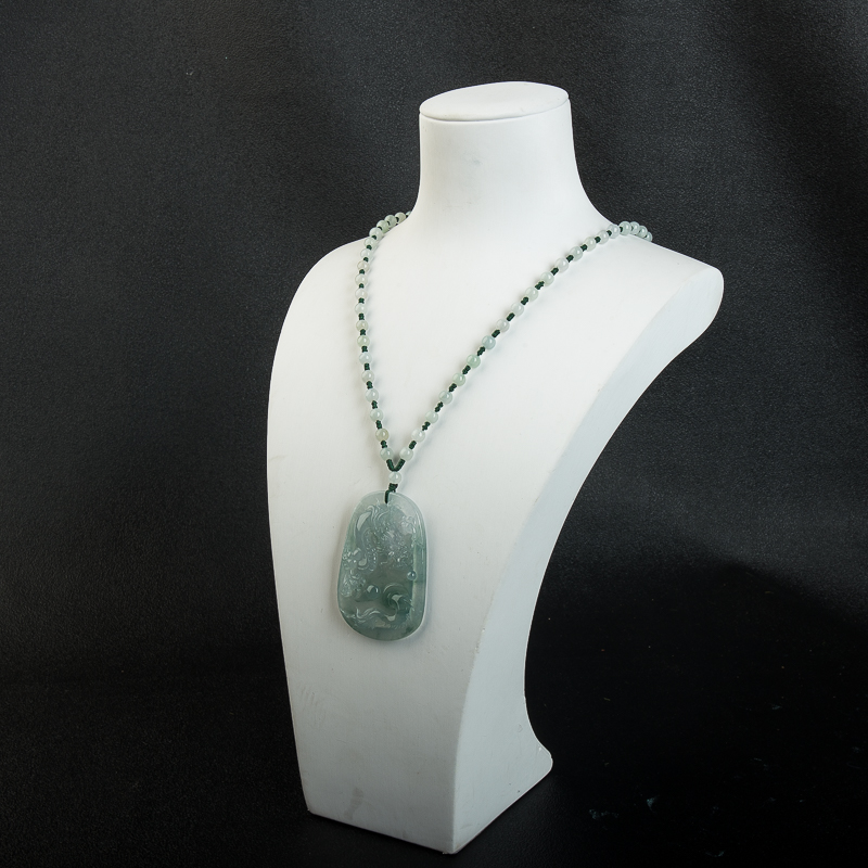 天然缅甸糯冰种飘花翡翠吊坠-红掌柜