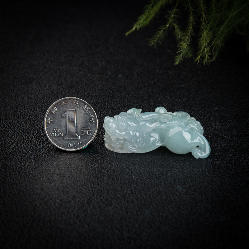 糯冰种翡翠貔貅吊坠-红掌柜