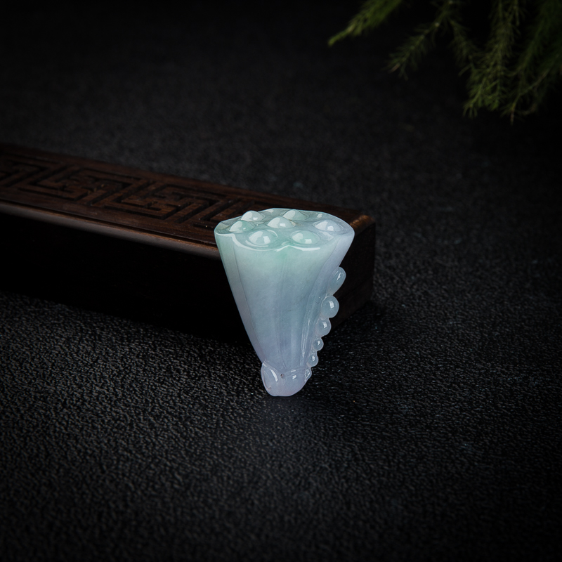 缅甸天然糯种翡翠多子多福吊坠-红掌柜