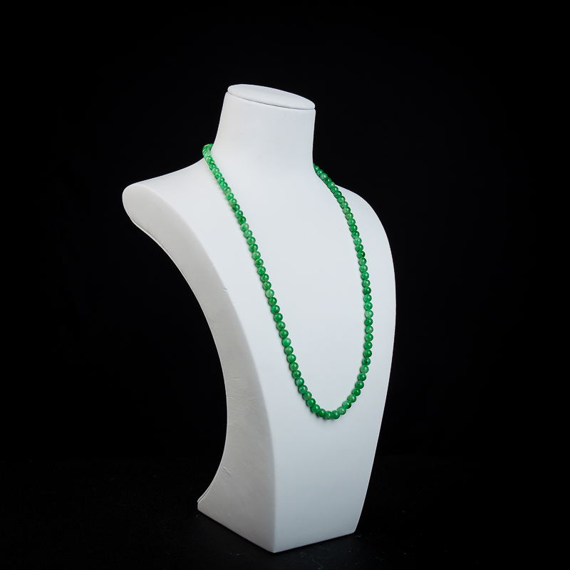 缅甸糯种翠绿翡翠项链-红掌柜