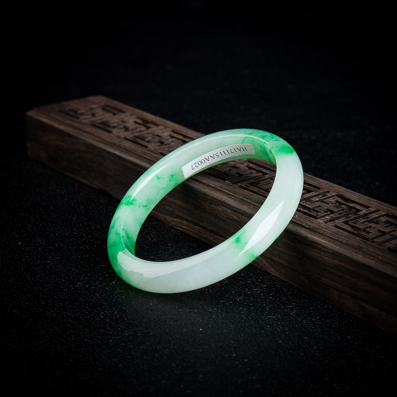 缅甸天然糯种翡翠贵妃镯-红掌柜