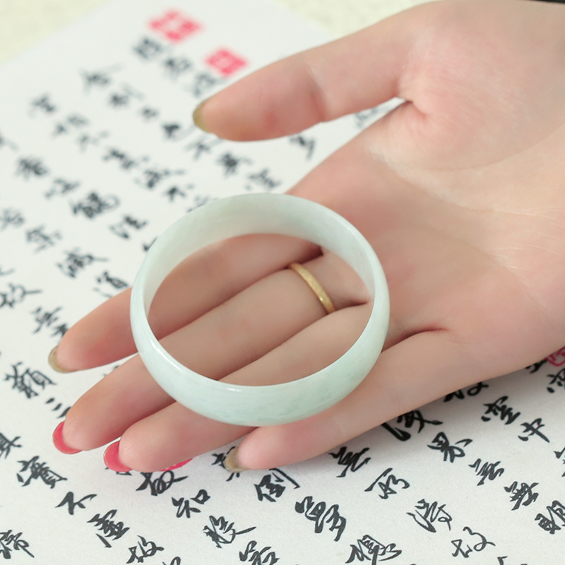 豆种翡翠手镯-红掌柜