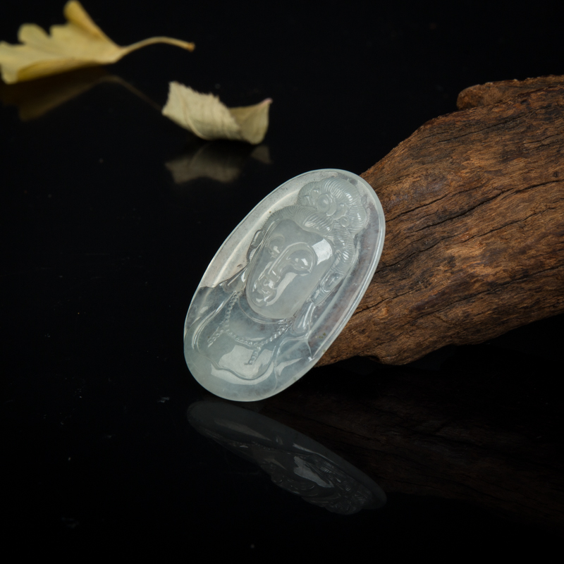 糯冰种翡翠吊坠-红掌柜