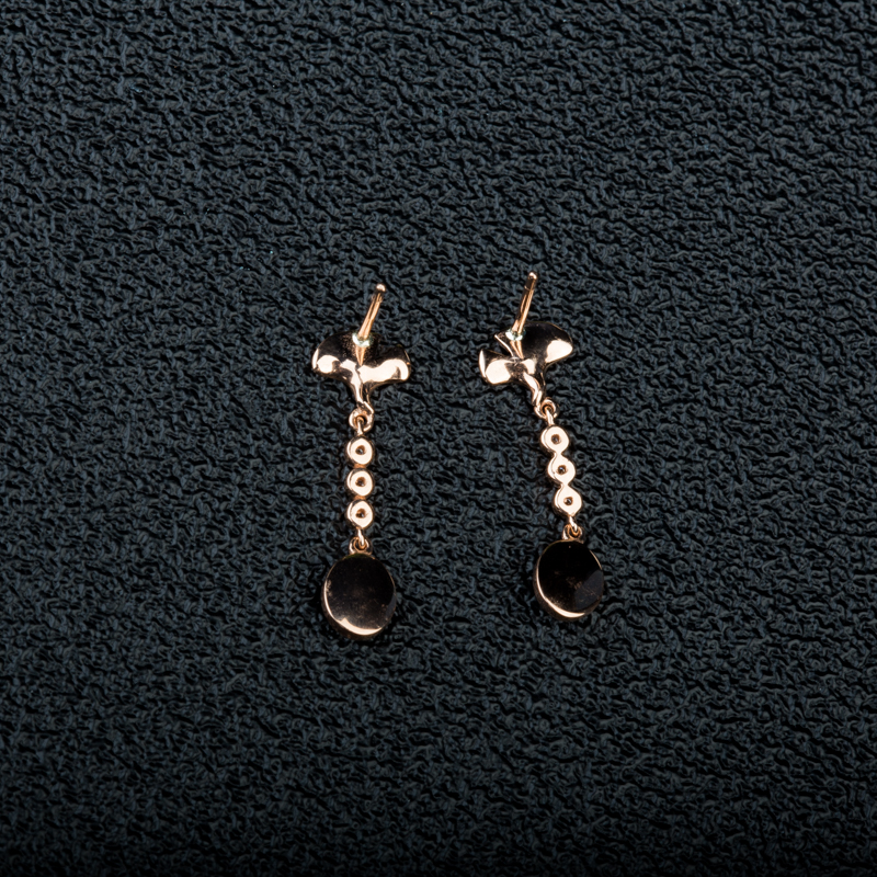 18K天然缅甸糯种翡翠耳坠-红掌柜