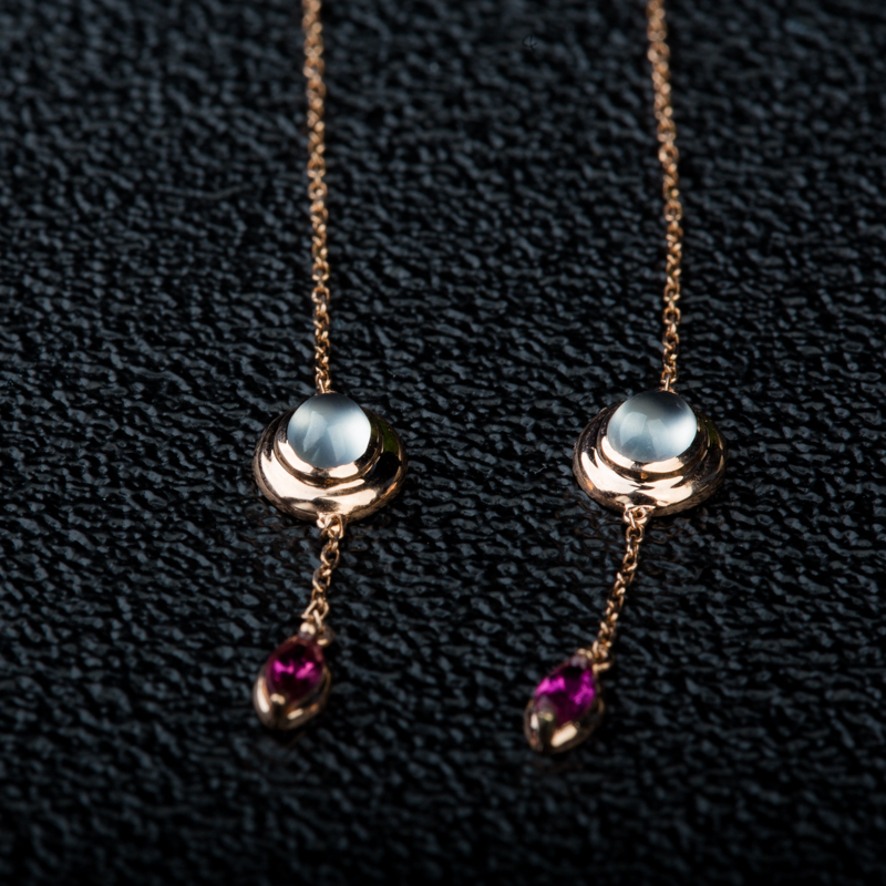 天然缅甸冰种翡翠耳坠-红掌柜