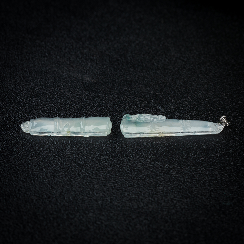 缅甸天然高冰种翡翠节节高升吊坠一对-红掌柜