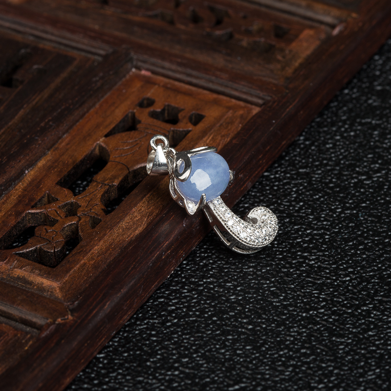 缅甸糯种紫罗兰翡翠吊坠-红掌柜