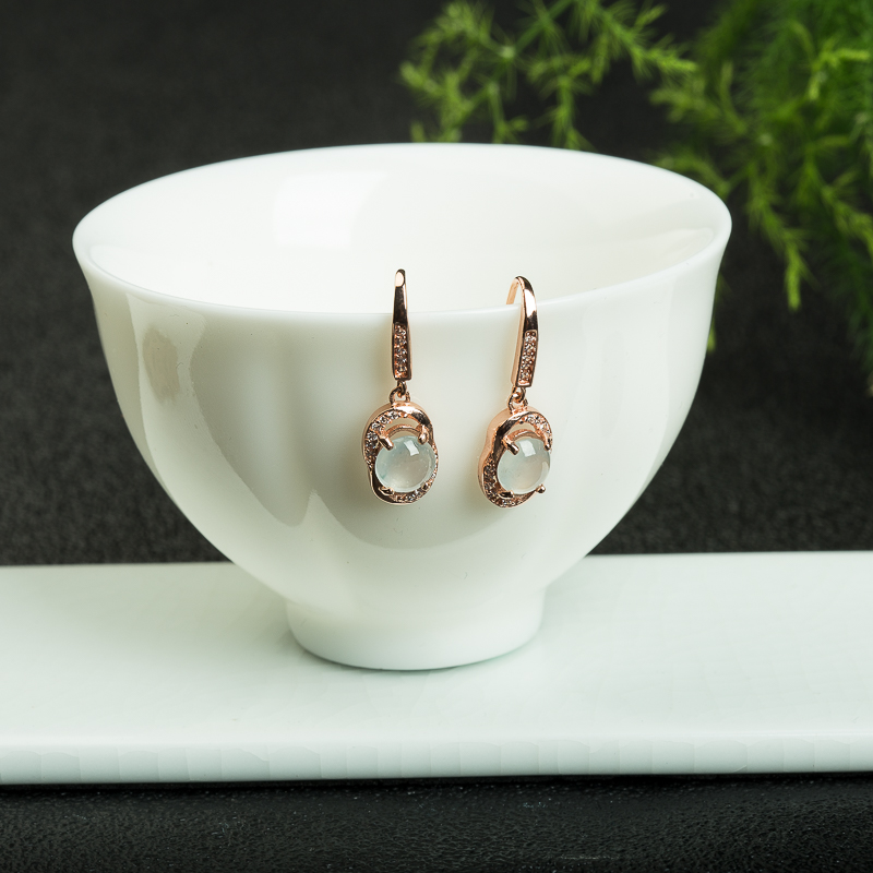 翡翠耳坠-红掌柜