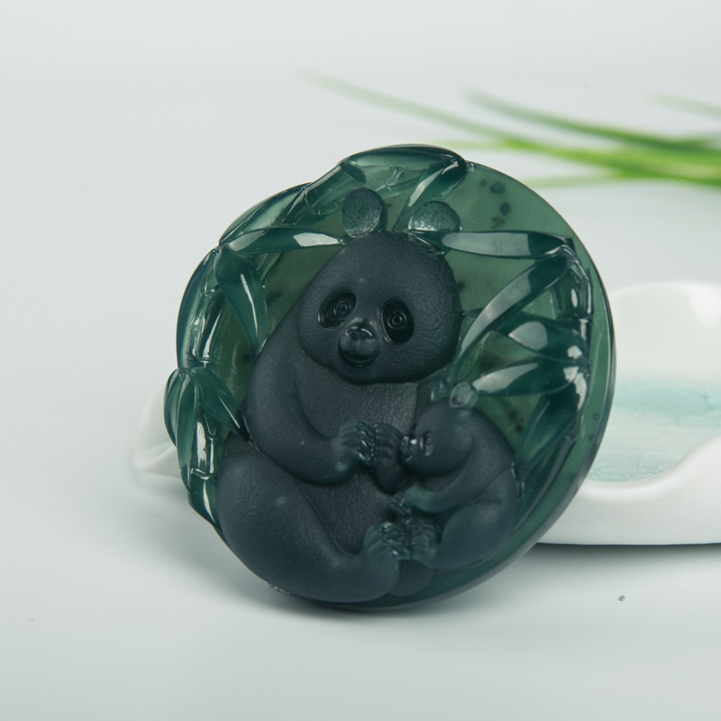 蓝水翡翠国宝吊坠-红掌柜