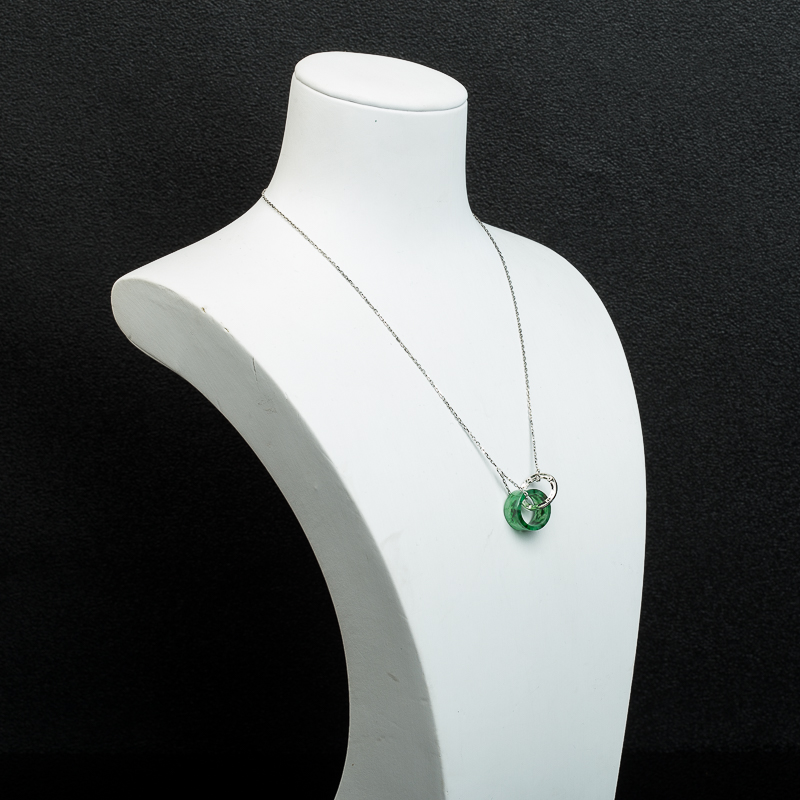 缅甸糯种飘翠翡翠路路通项链-红掌柜