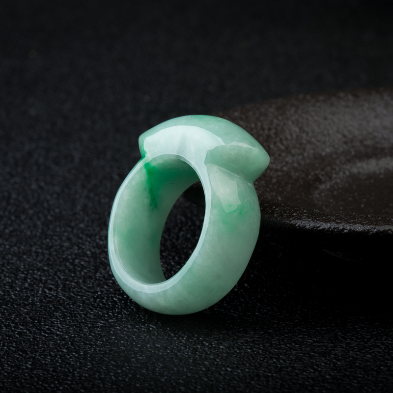 天然缅甸翡翠戒指-红掌柜