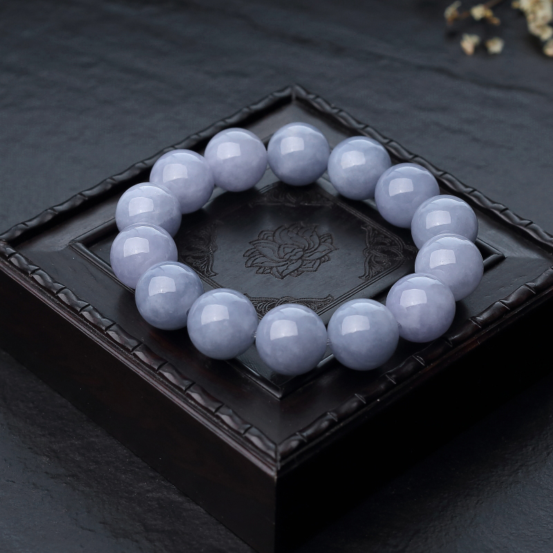 糯种翡翠单圈手串-红掌柜