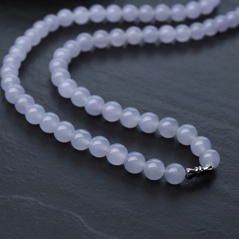 天然淡紫色翡翠项链-红掌柜