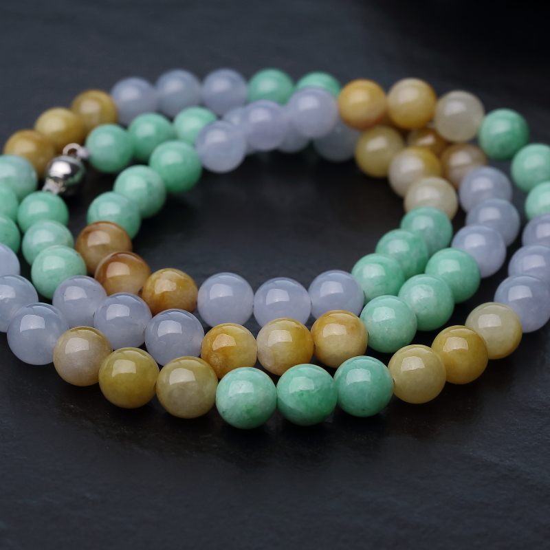 缅甸糯种福禄寿翡翠项链-红掌柜