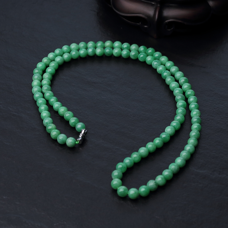 糯种苹果绿翡翠项链-红掌柜
