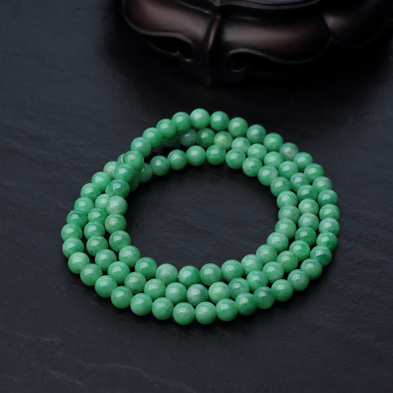 天然糯种苹果绿翡翠项链-红掌柜