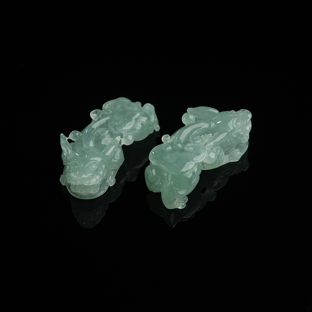 天然翡翠貔貅吊坠（两件）-红掌柜