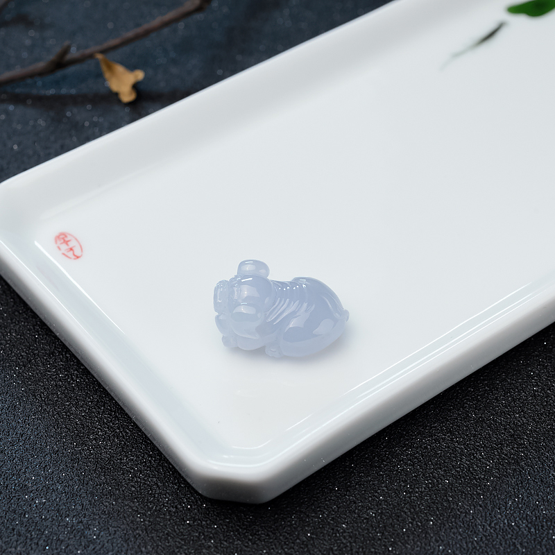 缅甸天然糯种翡翠吊坠-红掌柜