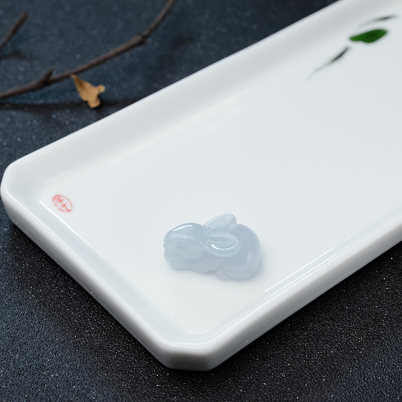 缅甸天然糯种翡翠吊坠-红掌柜