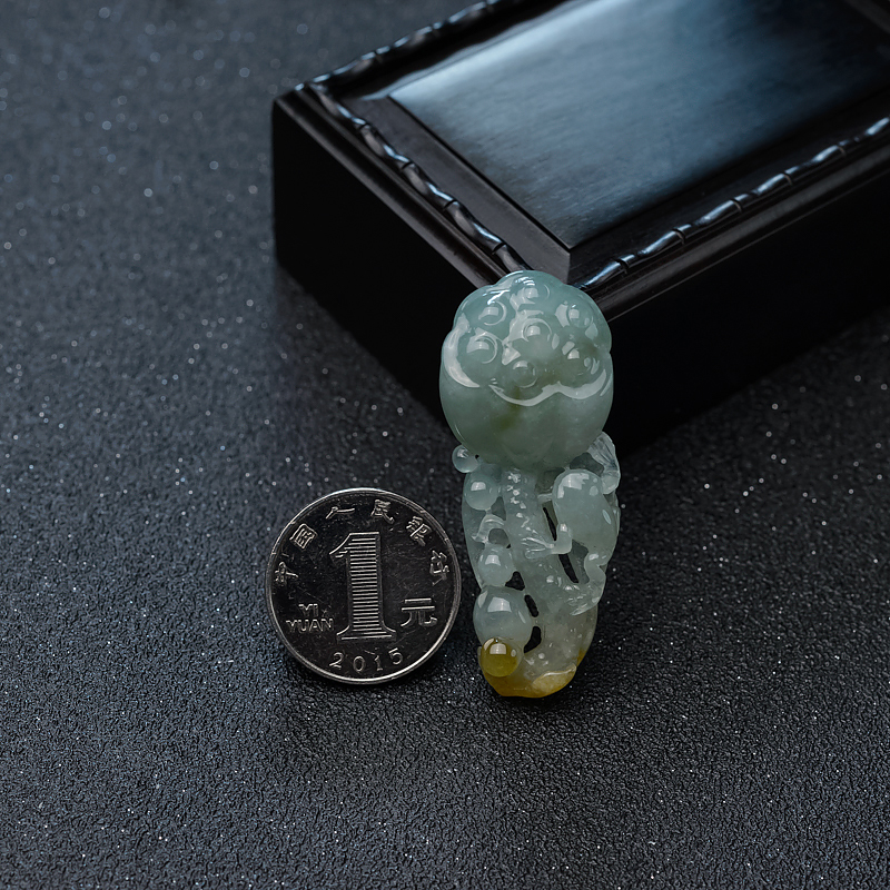 糯冰种翡翠连生贵子吊坠-红掌柜