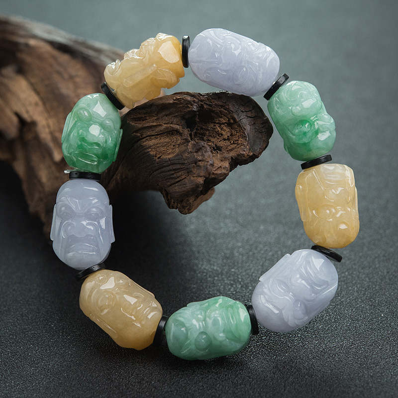 翡翠罗汉头单圈手串-红掌柜