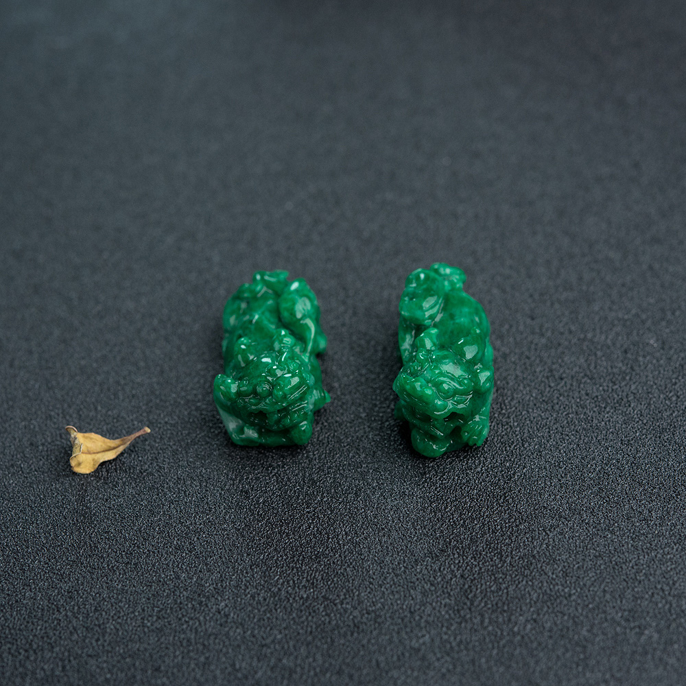 花青种翡翠貔貅吊坠-红掌柜
